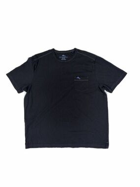 Tommy Bahama Men’s XL Short Sleeve Marlin Logo Pocket T-Shirt Cotton Black
